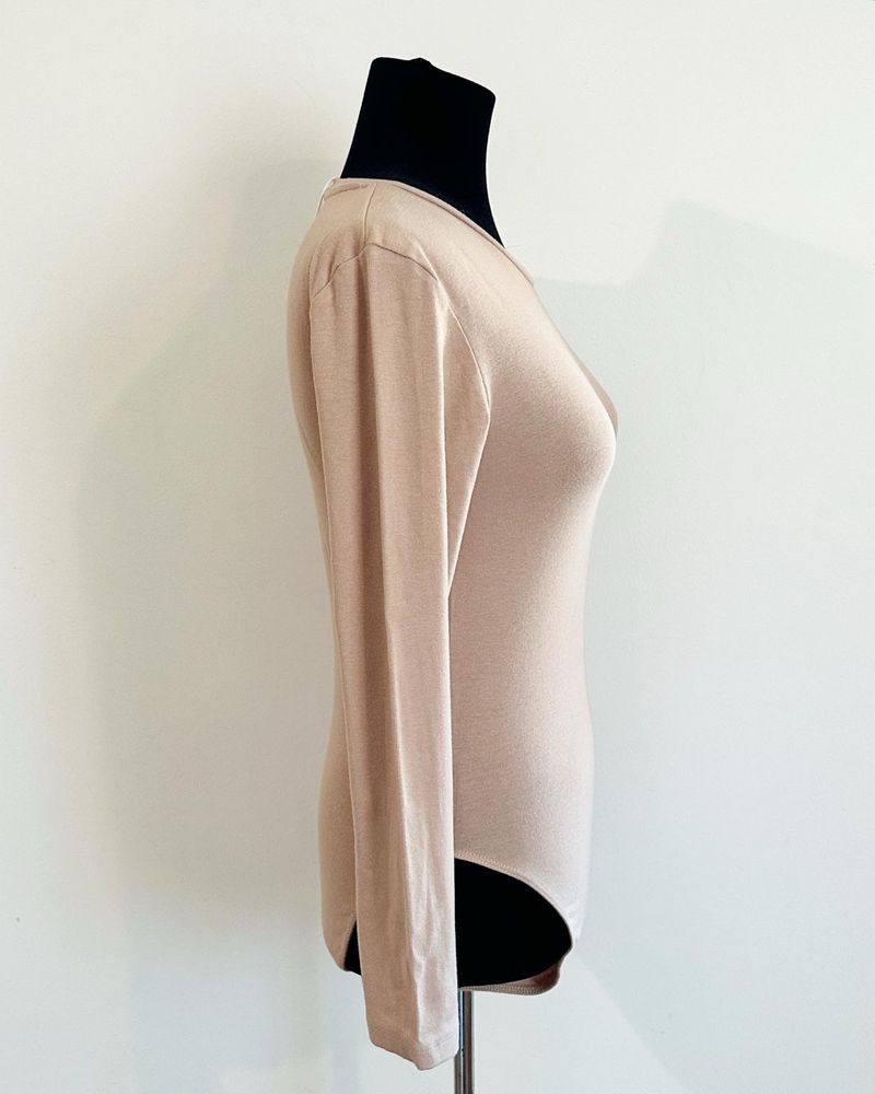 Bluza tip body ZARA nude nou cu eticheta crem M L XL