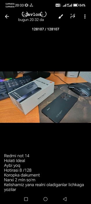 Redmi not 14 Holati ideal