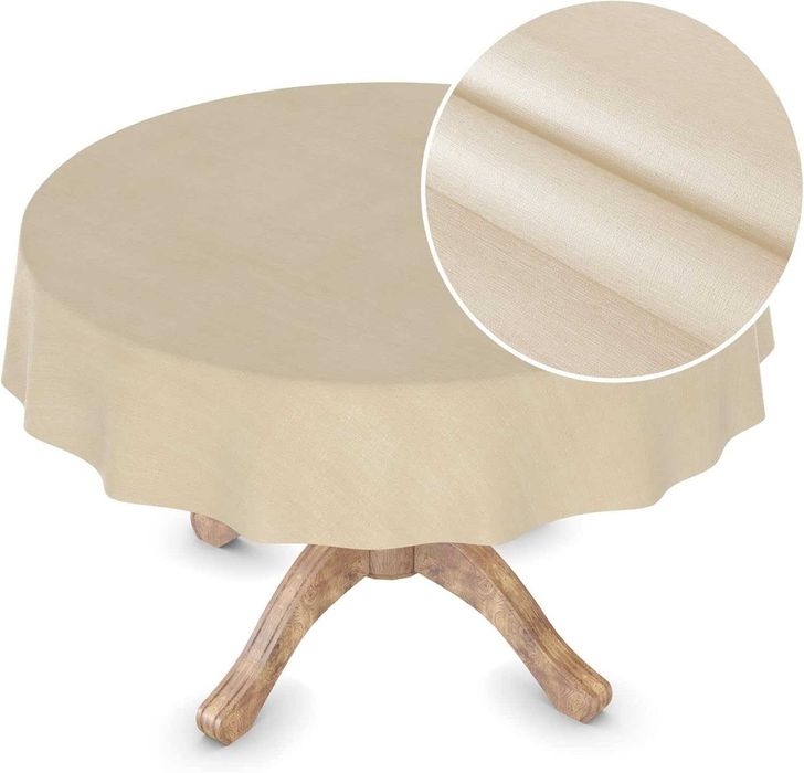 Покривка за маса от мушама, която може да се пере, кръгла или правоъг.