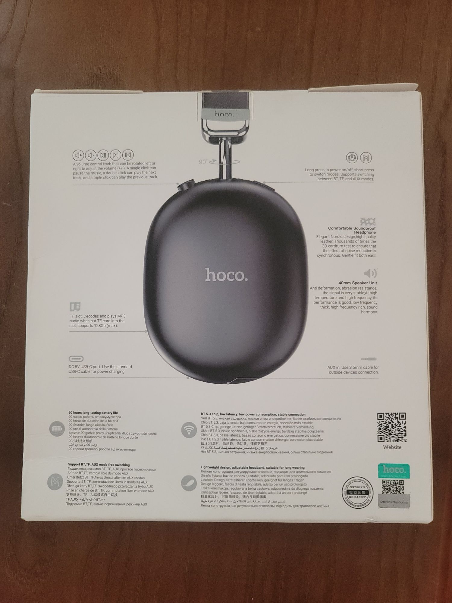 HOCO W35 naushnik bluetooth Max 90 часов чёрный