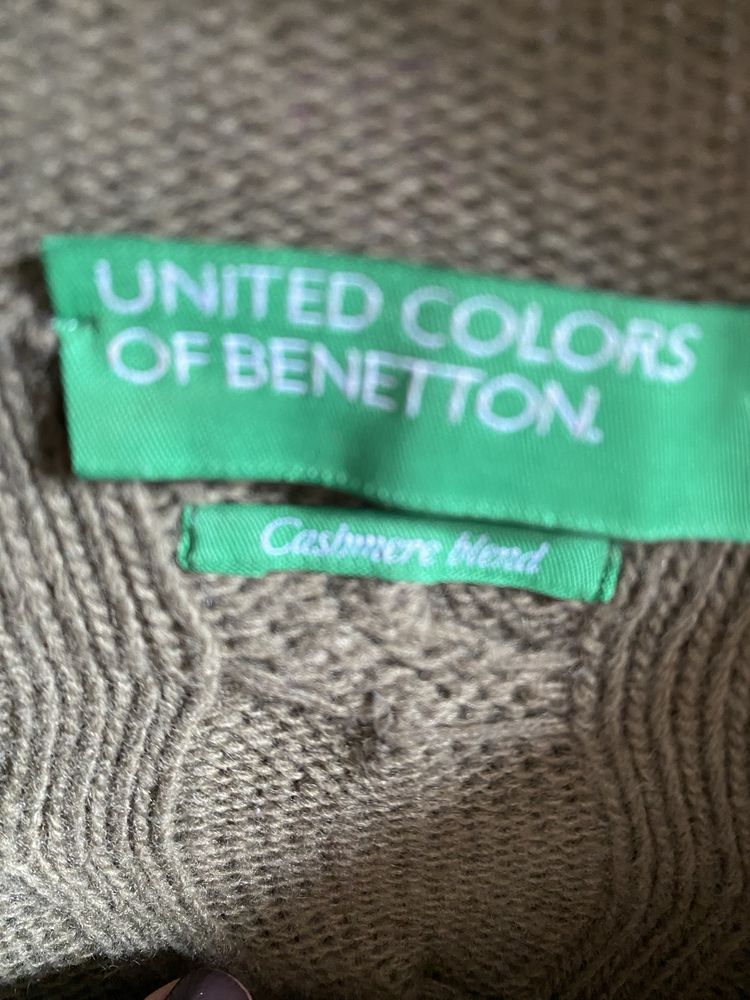 Pulover din casmir kaki  Benetton