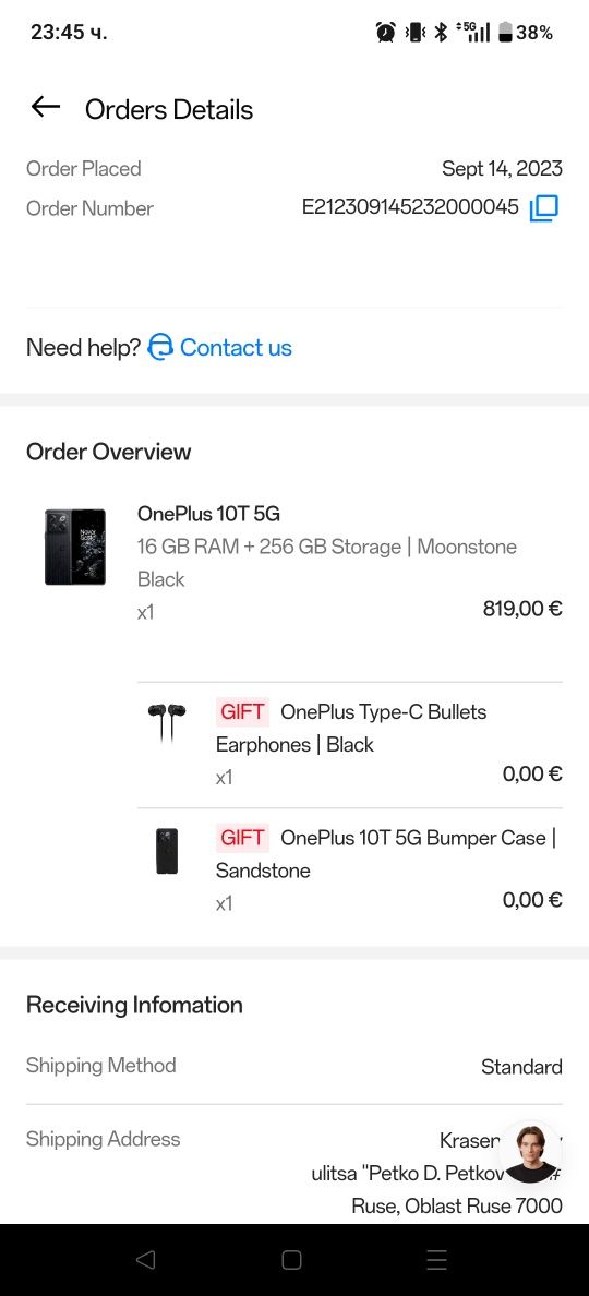 One Plus 10T 16\256 GB