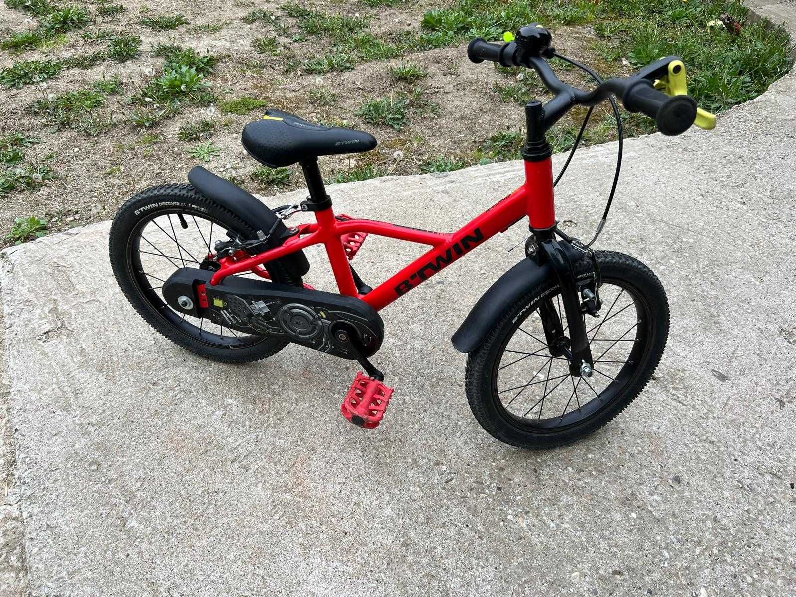 Bicicleta 16", ALUMINIU - 7,3 kg, pentru copii cu inaltime 105-120 cm