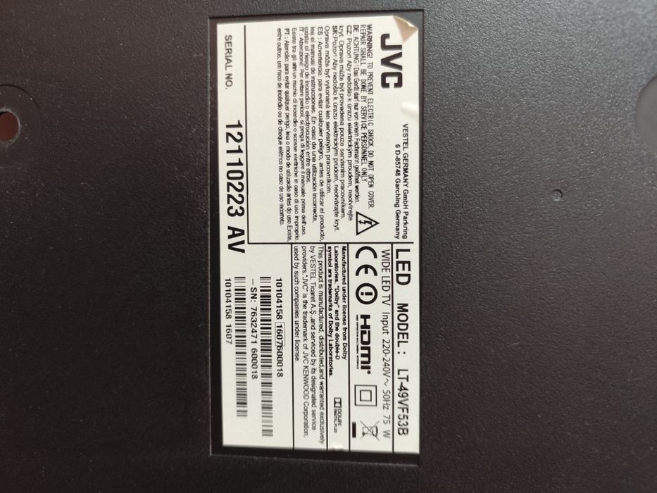 Jvs за части модел LT 49VF53B