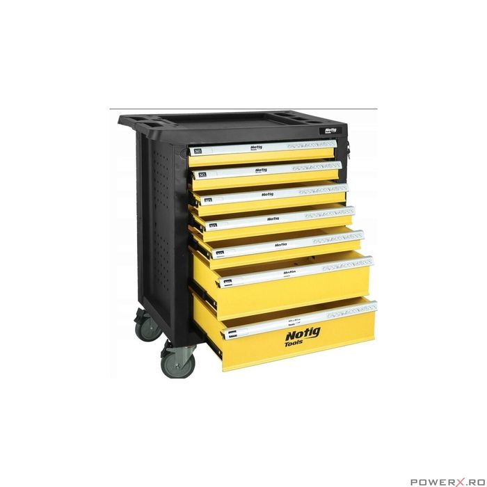 Dulap de scule gol, 7 sertare, mobil cu roti, pentru atelier,