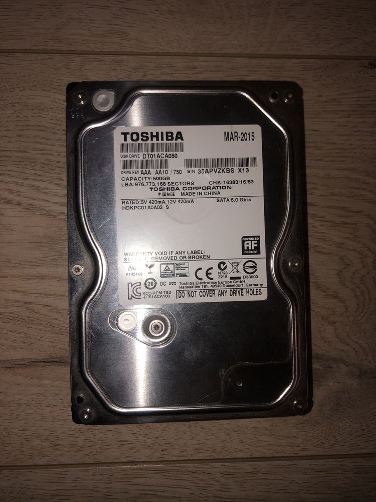 Hdd диск Toshiba 500gb