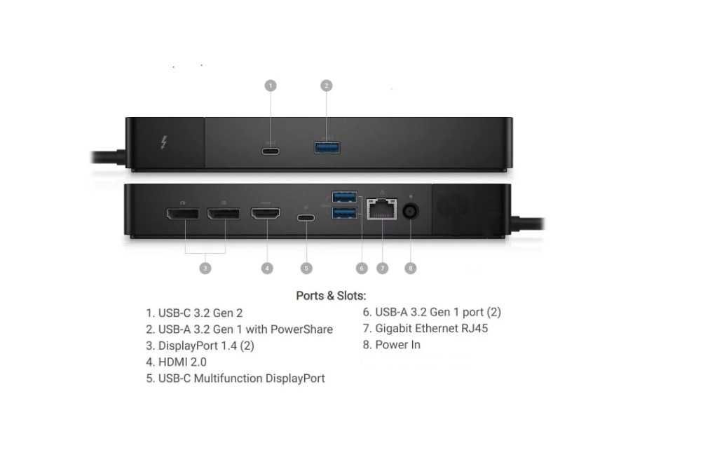Docking Station Dell WD19DC , Black, Alimentator Inclus 180W