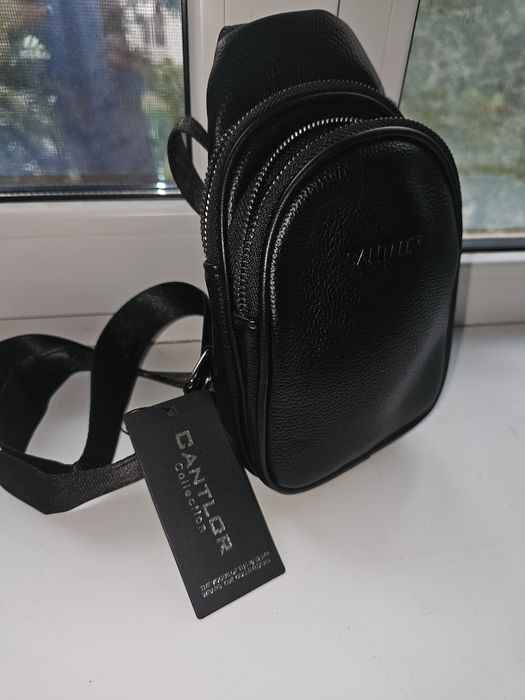 Мужская кожаная барсетка