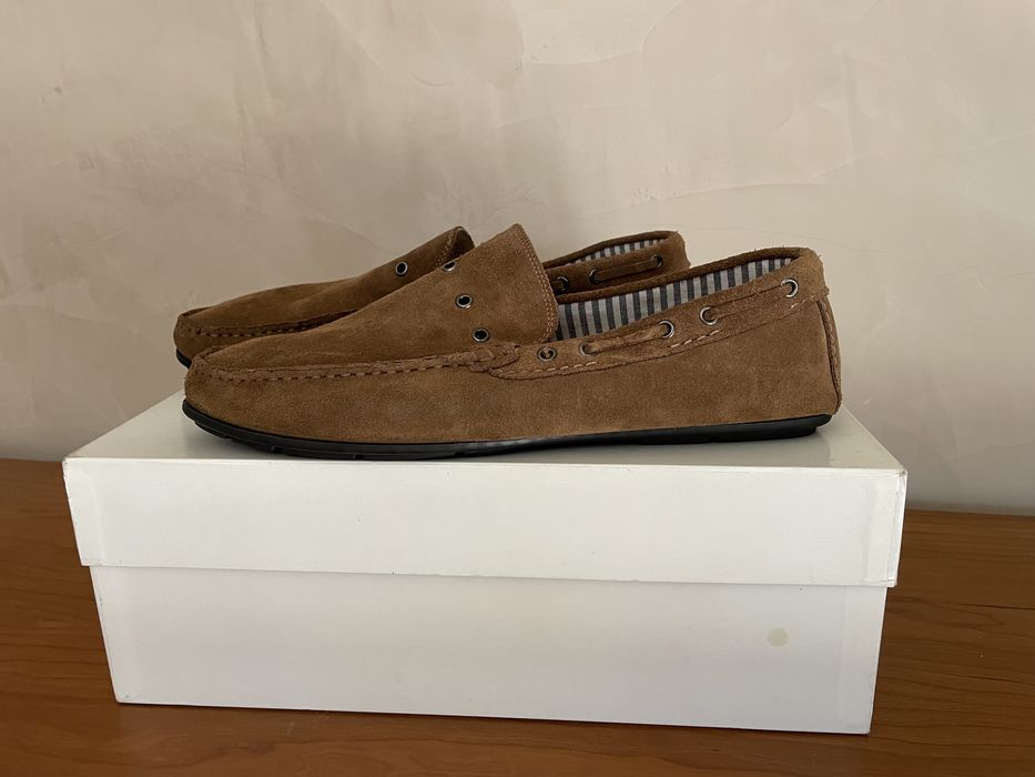 Mocasini piele intoarsa maro barbati Gortz Shoes