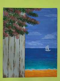 Картина с акрилни бои "Море в задния двор"