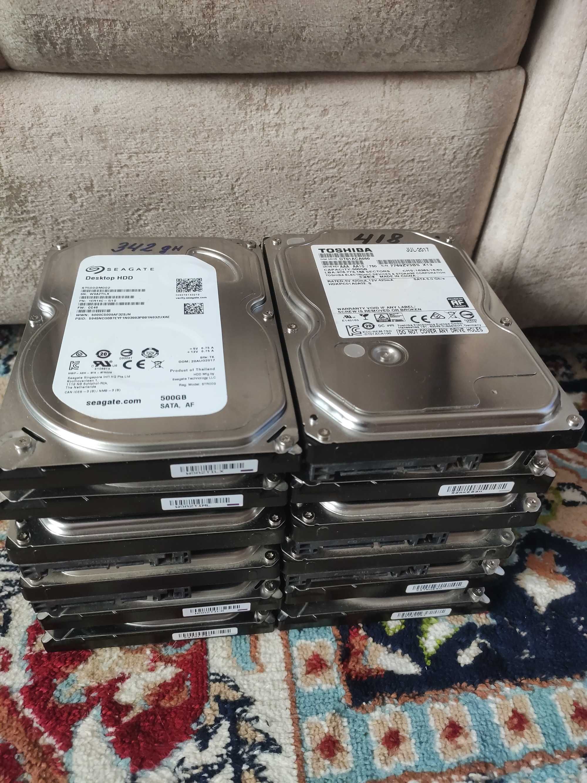 Жесткие диски 500 Gb Toshiba 	и Seagate