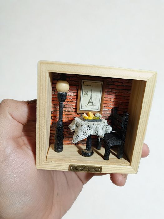 Miniatură decorativă „Cafenea pariziană” - handmade
