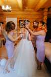 Rochie de mireasa spate gol, dantela delicata si tulle