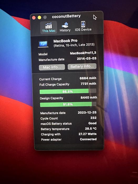 MacBook Pro 15” Retina Late 2013 i7 2.3GHz 16GB RAM 512GB SSD Gt 750M