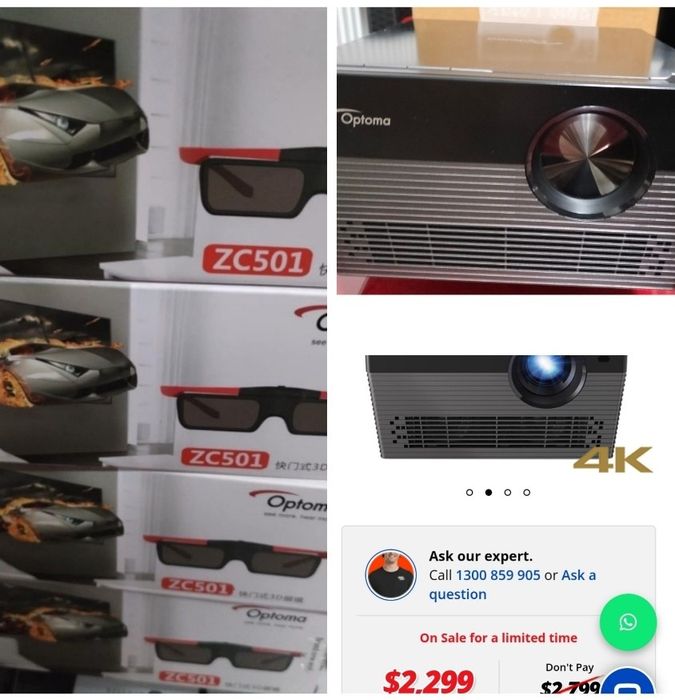 4buc ochelari 3d dlp activ optoma  nou+Optoma uhl55 Uhd 4k smart