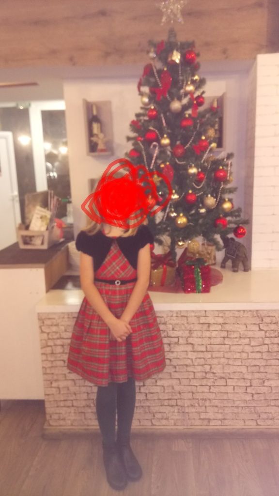 Коледна официална рокля за 7-8 год. госпожица
