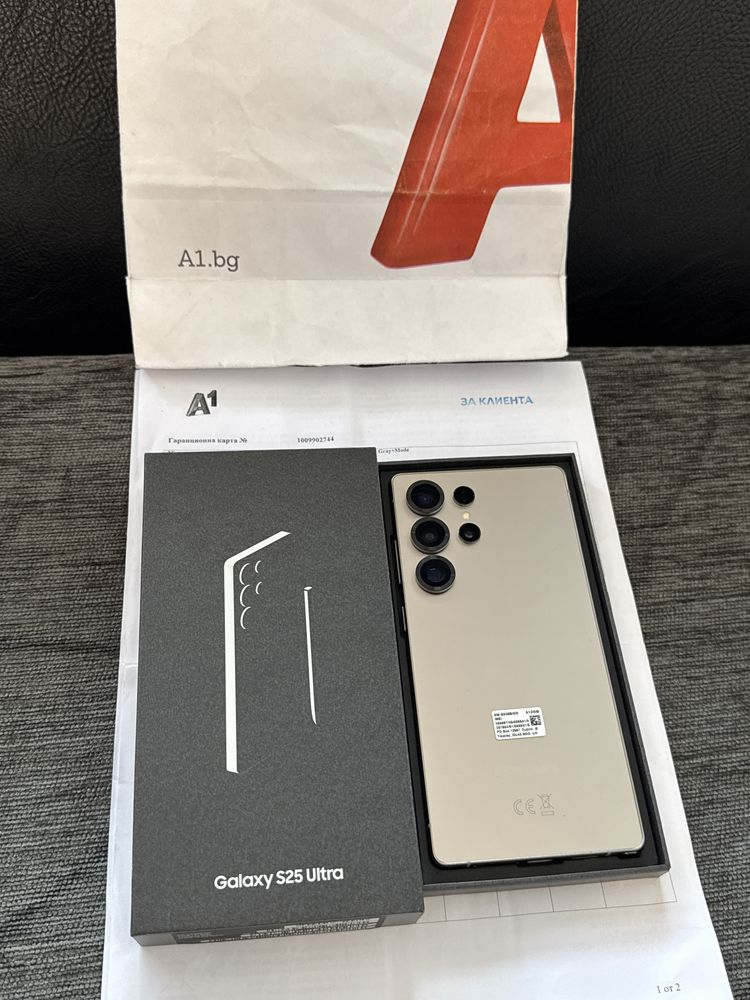 КАТО НОВ 512GB Samsung S25 Ultra A1 Гаранция 2027г. Gray / Сив
