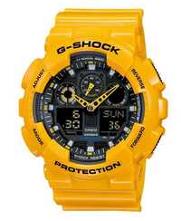 Ceas Sport Casio G-SHOCK GA-100 YELLOW-(fossil diesel) Galben Lucios !