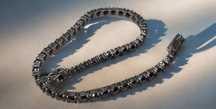 Bratara tennis aur 14k cu diamante negre naturale