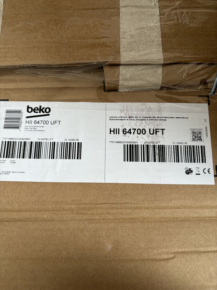 Plita incorporabila BEKO HII64700UFT, noua, sticla crapata