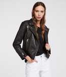 AllSaints Papin Дамско Кожено яке Агнешка Кожа Черно Small UK 8