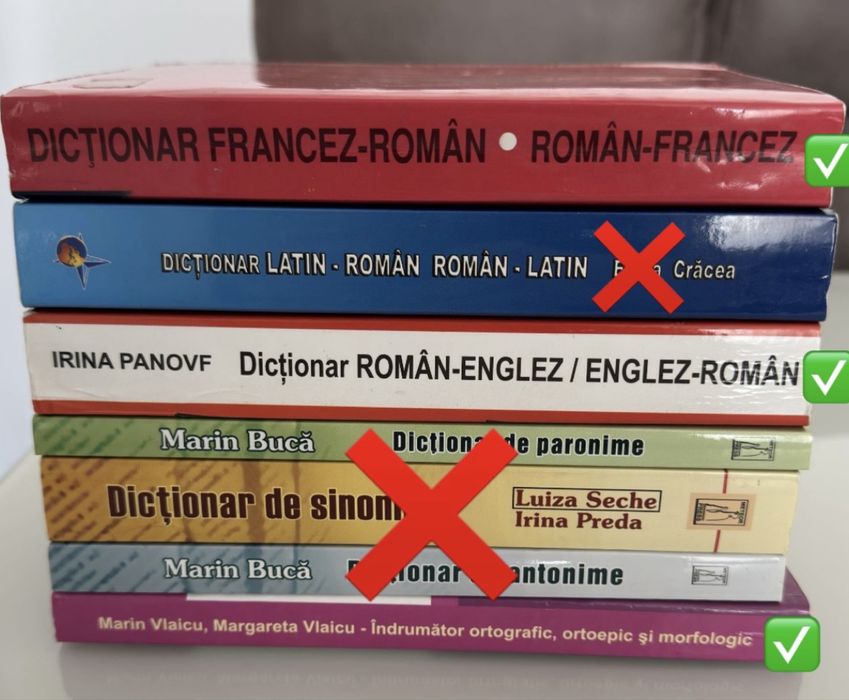 Dicționare: englez, francez. Îndrumător