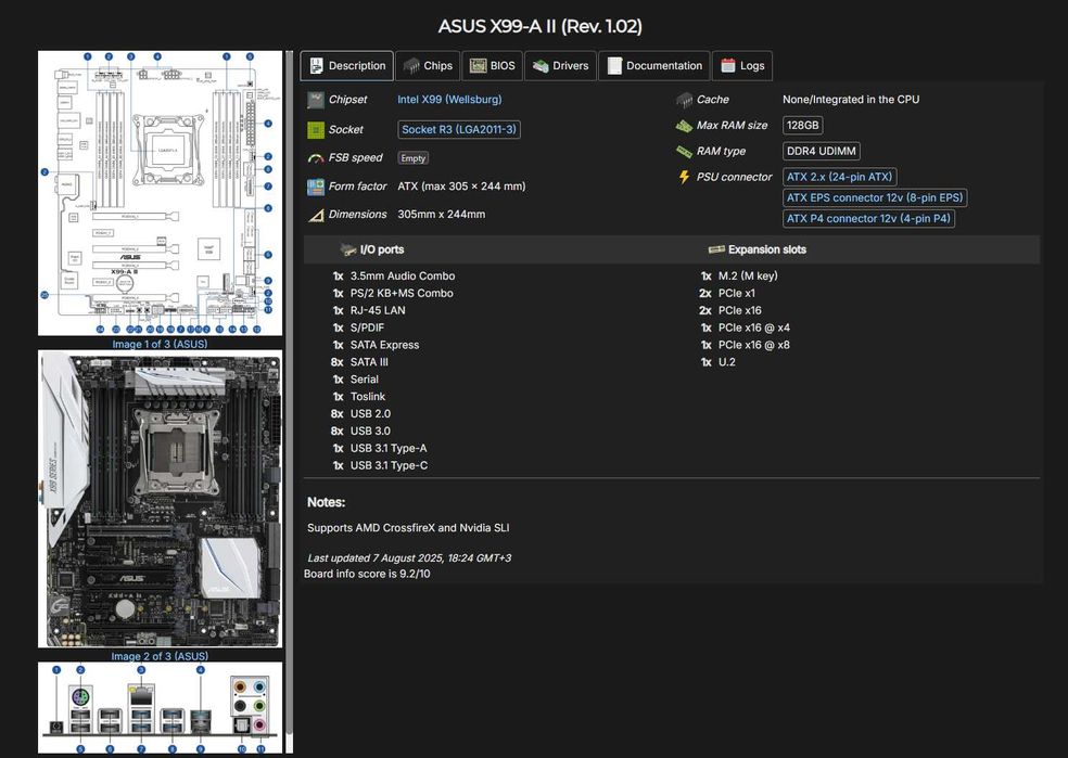 Intel Xeon E5-2689 v4 + ASUS X99-A II + 64GB Corsair Vengeance 2133