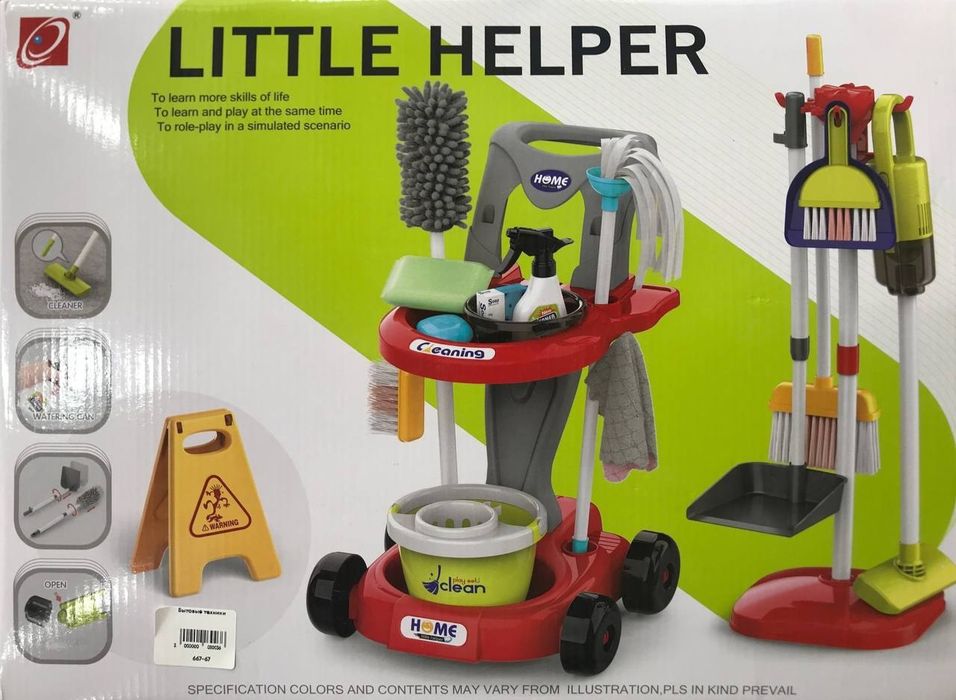 Детский набор для уборки с роботом пылесосом
Малышке будет интересно и