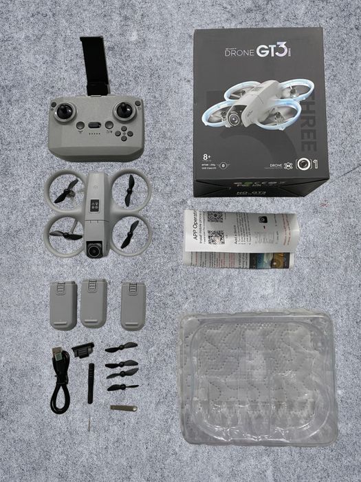 Drona 4k 3 BATERII camera Wifi pliabila telefon smart NEGRU / GRI