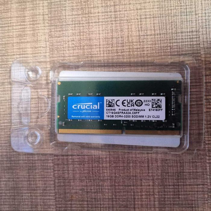 RAM памет Crucial 16GB DDR4 3200MHz SODIMM CL22 1.2V