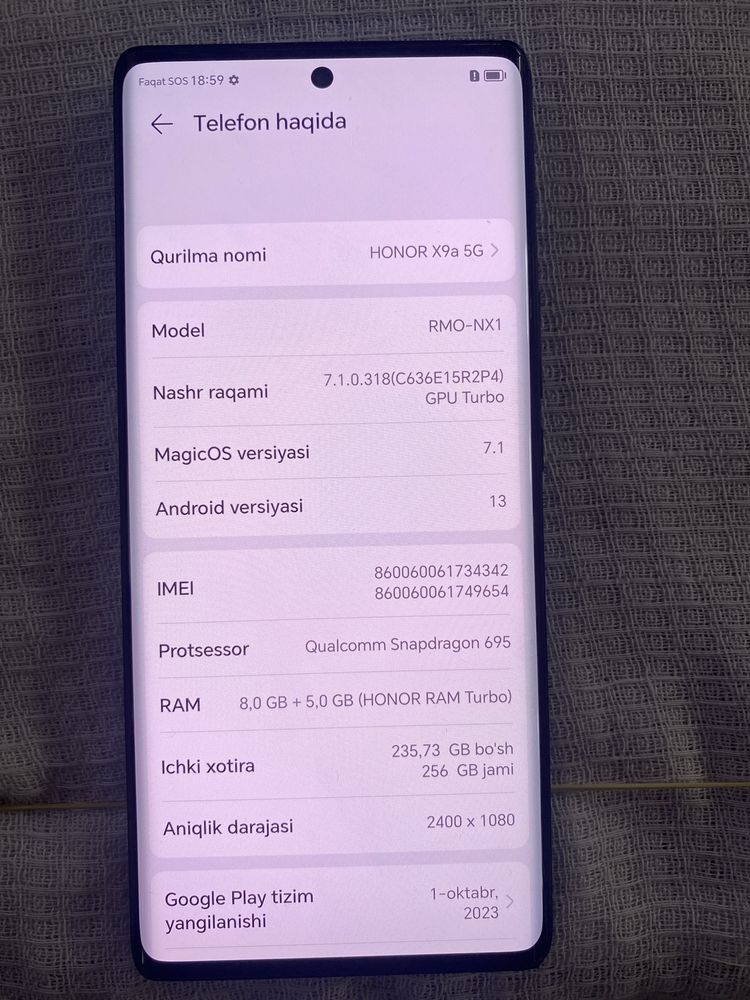 Xonor x9a 5G srochna pul kere