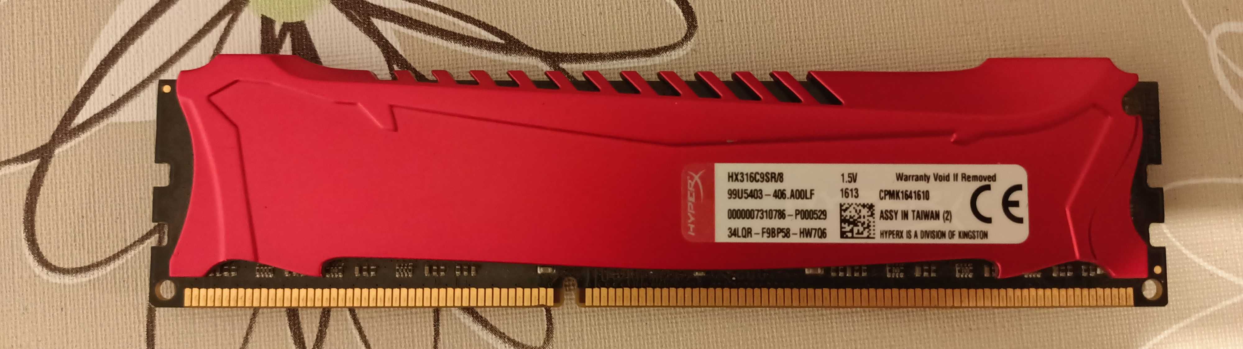 Memorie RAM DDR3 Kingston HyperX Red 8GB, DDR3, 1600MHz, CL10, 1.5V