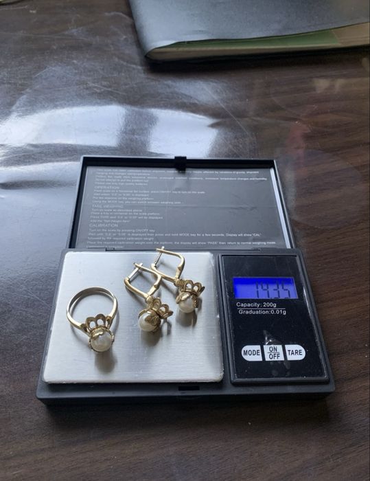 Серебряные наборы кольцо + серьги 925 пробы с позолотой