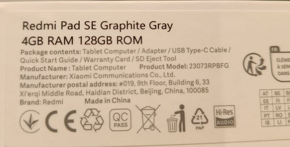 11 инча таблет Xiaomi Redmi Pad SE