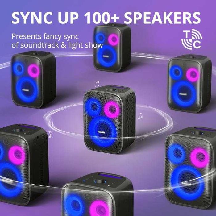 Портативен Китарен Усилвател 120W Караоке Парти Бас Tronsmart Halo 200