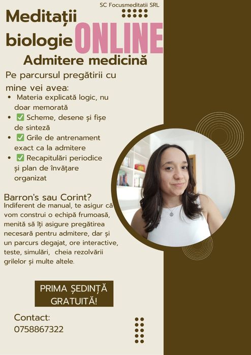 Meditatii biologie admitere medicină