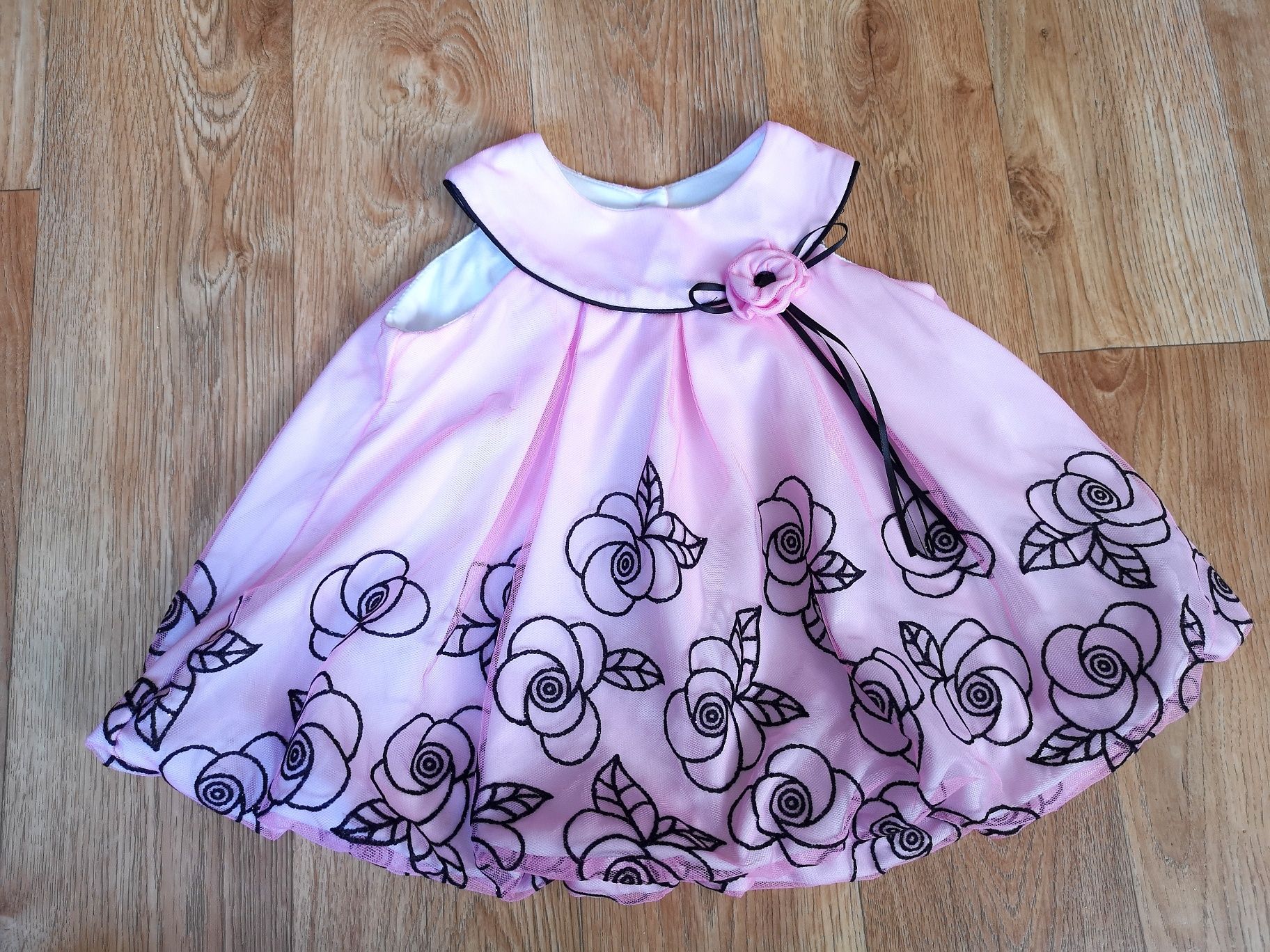 Бебешка рокличка Детска рокля за повод Официална Елегантна розова 6-12