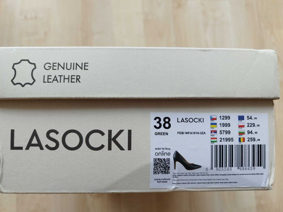 Pantofi dama, din piele, culoarea verde, marimea 38