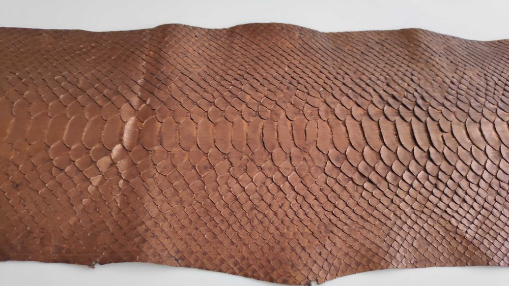 Piele naturala de Piton, culoare bronz