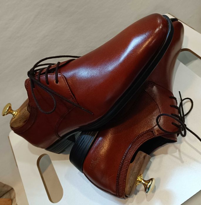 Pantofi derby 41 plain toe premium Whild Rhino NOI piele naturala moal