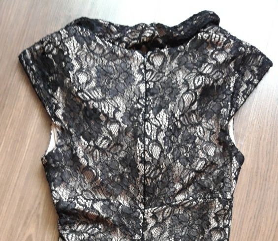 Елегантна официална дамска парти рокля с дантела размер  Xs S С