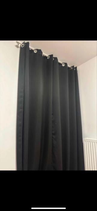Set de 2 draperii ikea  noi negre matase groasa 150 pe 250