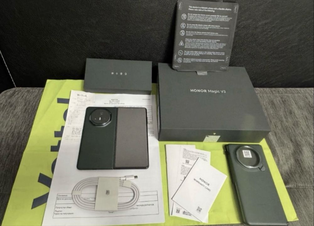 КАТО НОВ 512GB Honor Magic V3 Yettel Гаранция 2027 г. Green