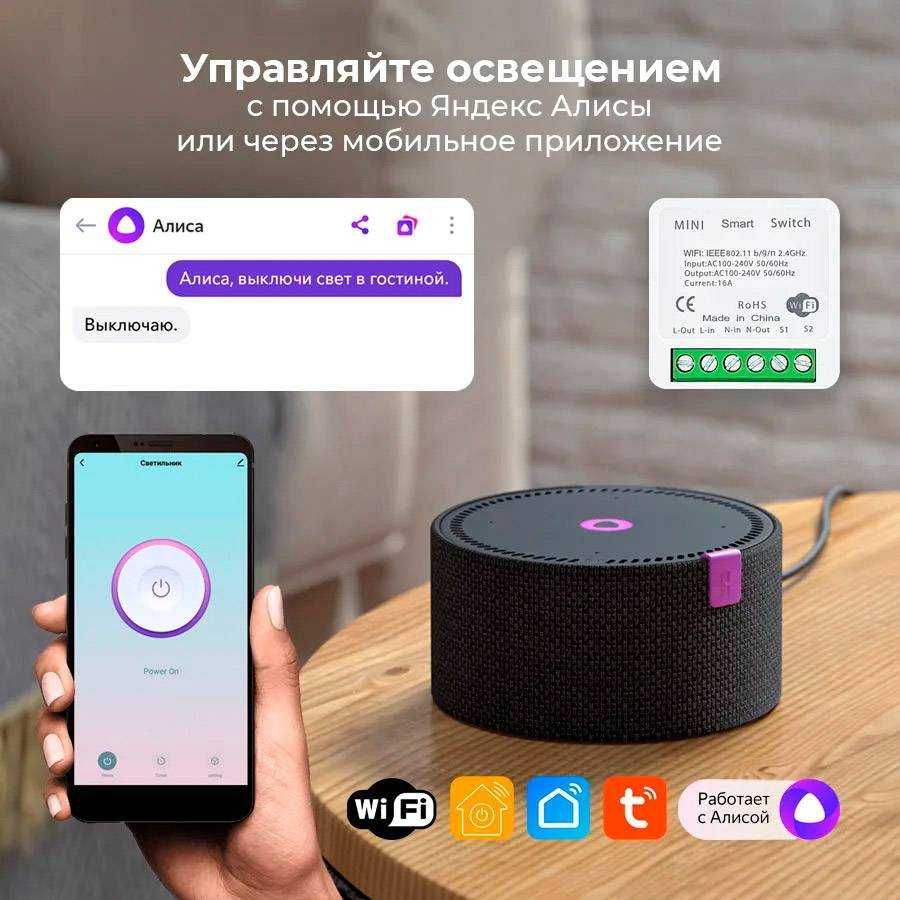 Smart rele WiFi реле. Умный дом Tuya, Алиса, Smart Home, Alexa