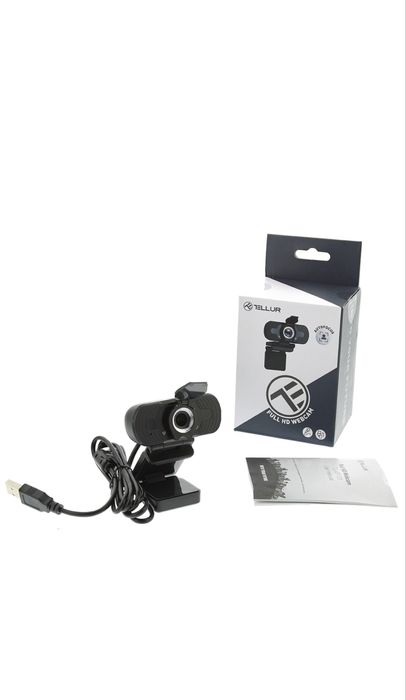 Camera web Tellur Full HD, 2MP, autofocus, microfon, Negru