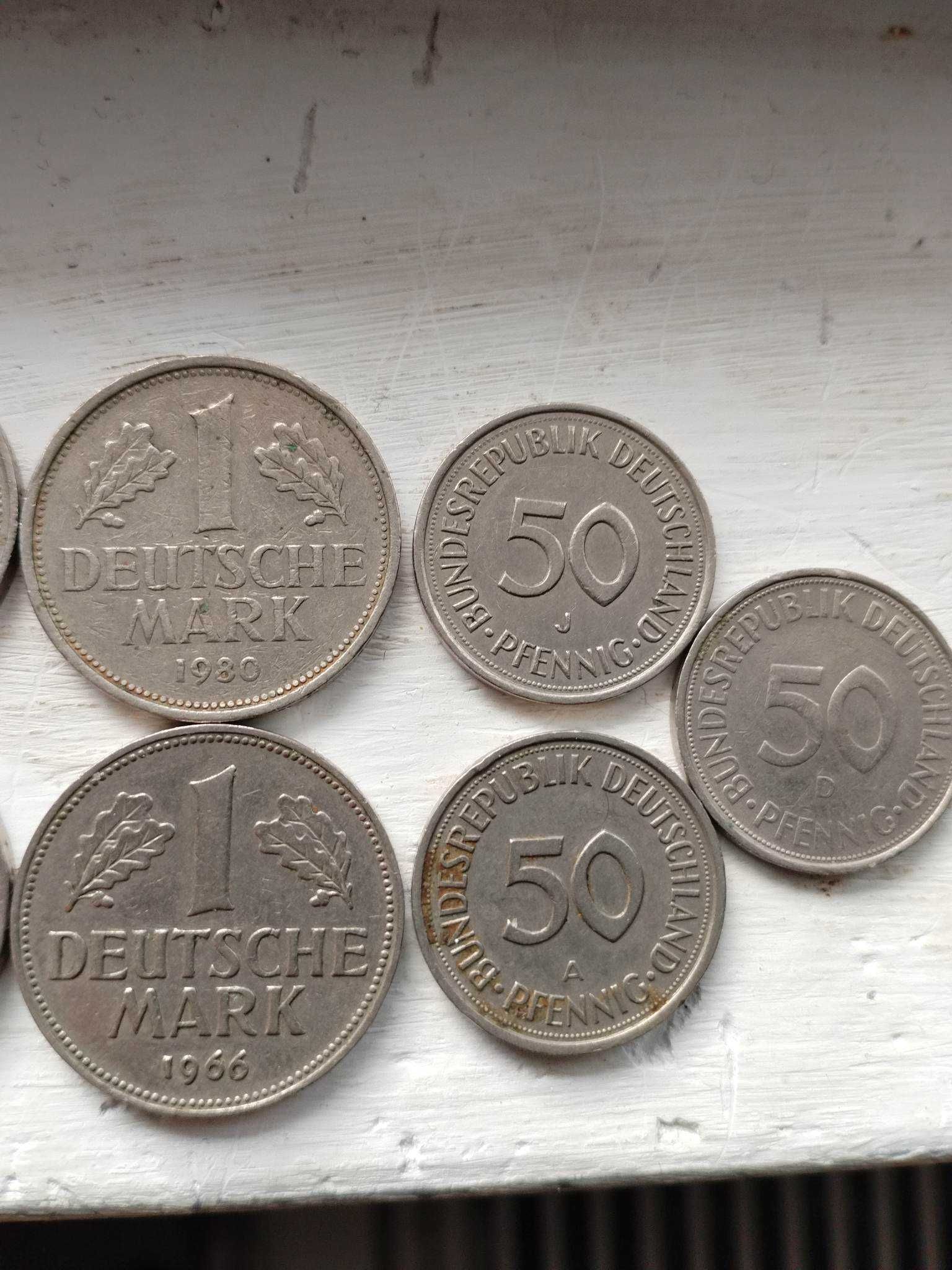 1 deutsche mark и 50 bundes republik Deutschland pfennig