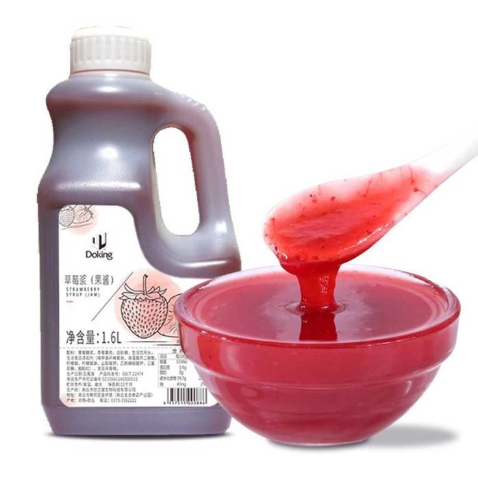 Пюре Doking 1.6л клубничное шарики тапиоки, бабл ти Buble tea