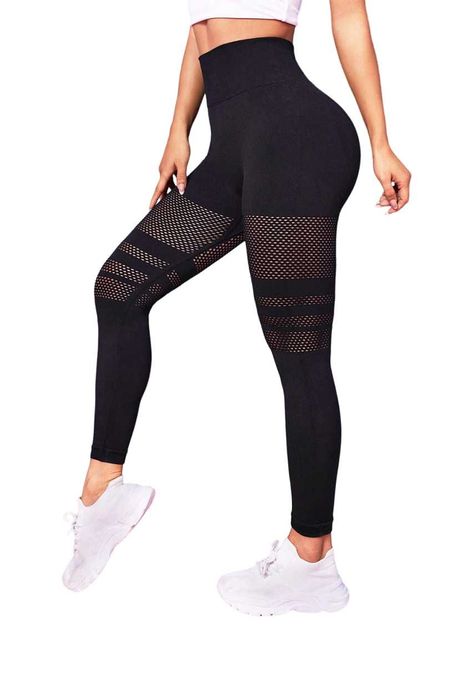 Colanti Fitness Dama Lungi Modelatori Elastici Efect Push Up Negru M