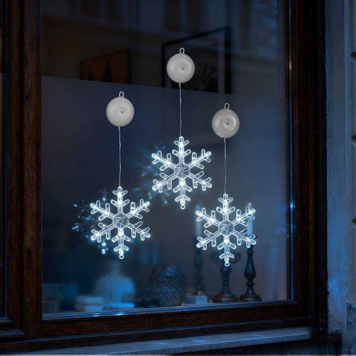 Светещи LED снежинки - 3 броя
