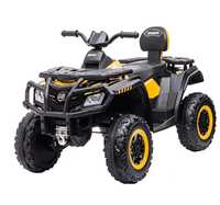 ATV electric Kinderauto S615 4x45W 24V, roti moi, scaun tapitat Yellow